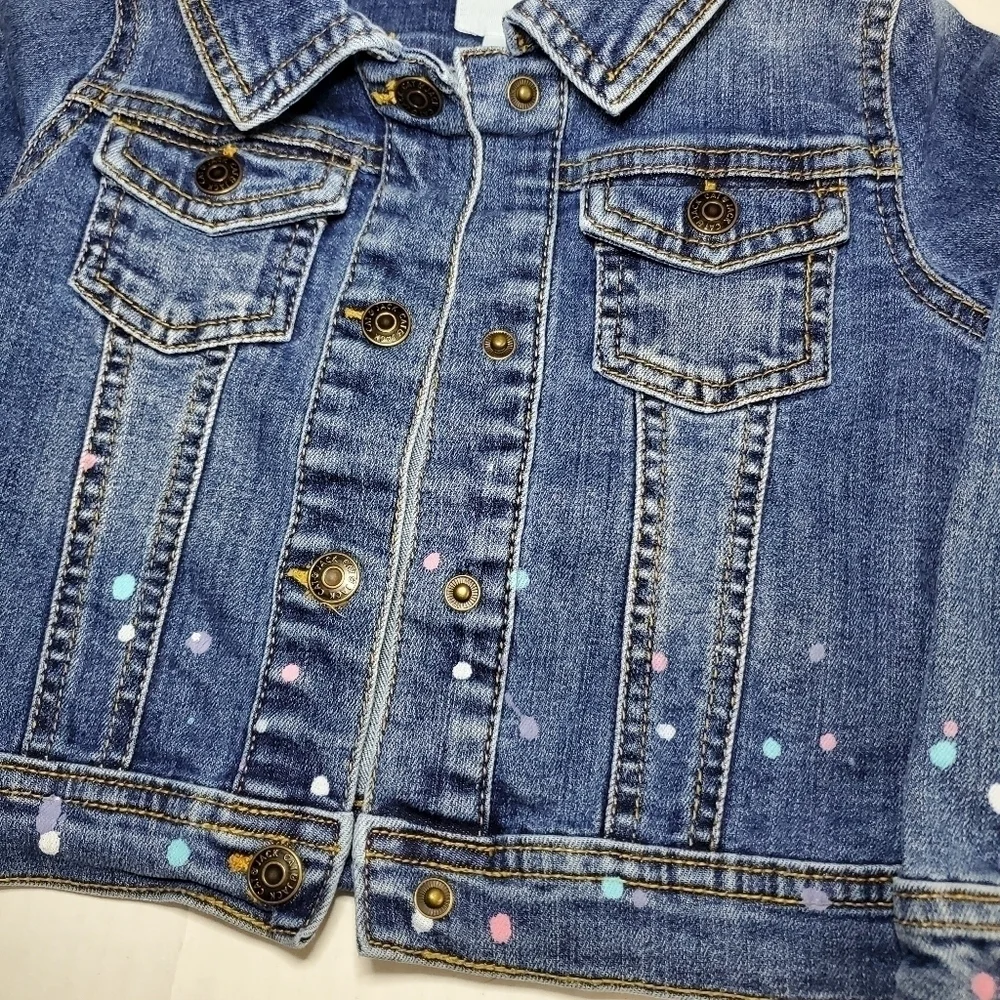Cat & Jack Paint Splatter Jean Jacket Sz 3T
